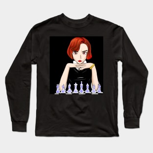 beth harmon the chess queen gambit ecopop art Long Sleeve T-Shirt